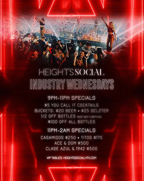 Industry Wednesdays at Heights Social Houston