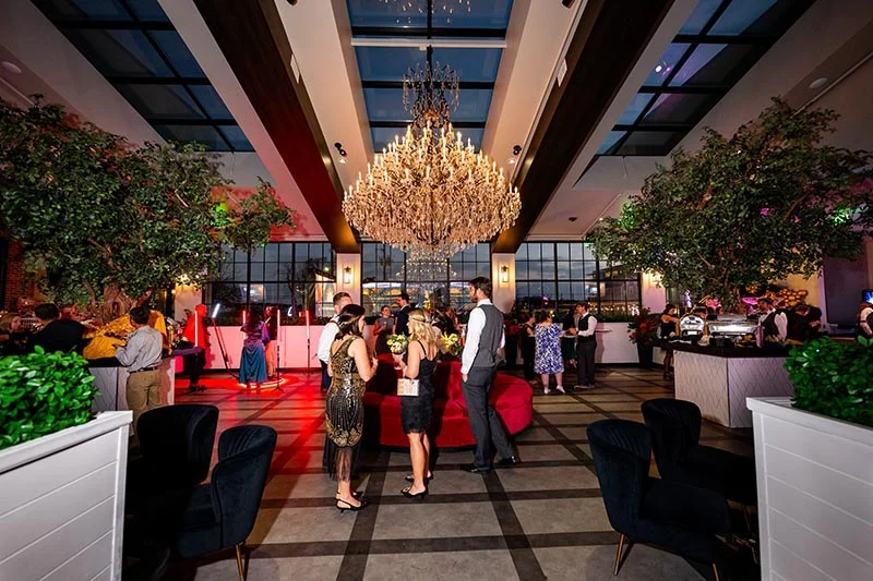 Houston private event venue - Heights Social atrium with 101-inch chandelier
